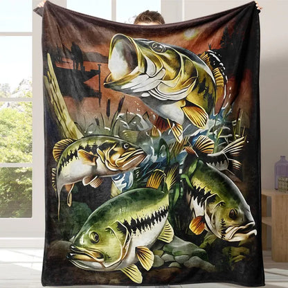 Fish Pattern Throw Blanket
