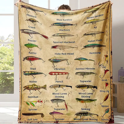Fish Pattern Throw Blanket