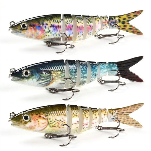 5 Inch Ultra-Realistic 7 Jointed Swimbait Rattling Noise Bass Lure