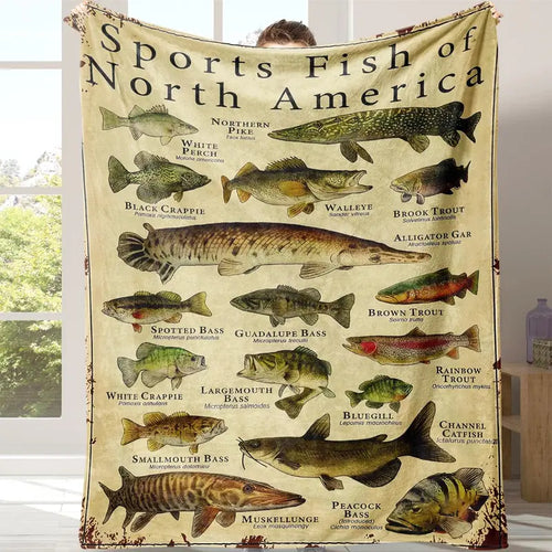 Fish Pattern Throw Blanket