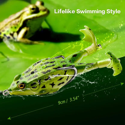 Frog Topwater Diving Lures - 13.5g Wobblers with Double Props