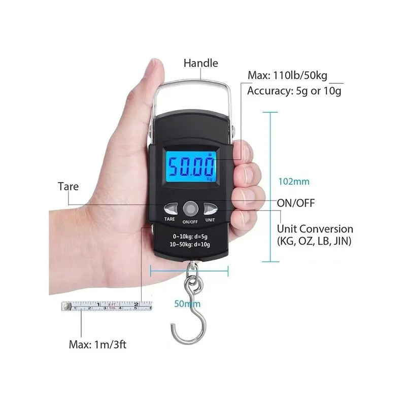 50kg/10g Mini Scale Electronic For Fishing Hanging Scale VIP