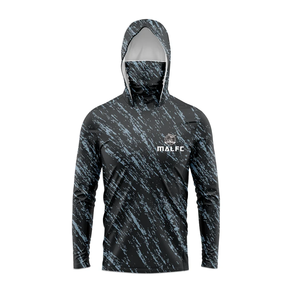 Men Hood Fishing Shirt long sleeve fishing t shirt uv protection Fishing Apparel