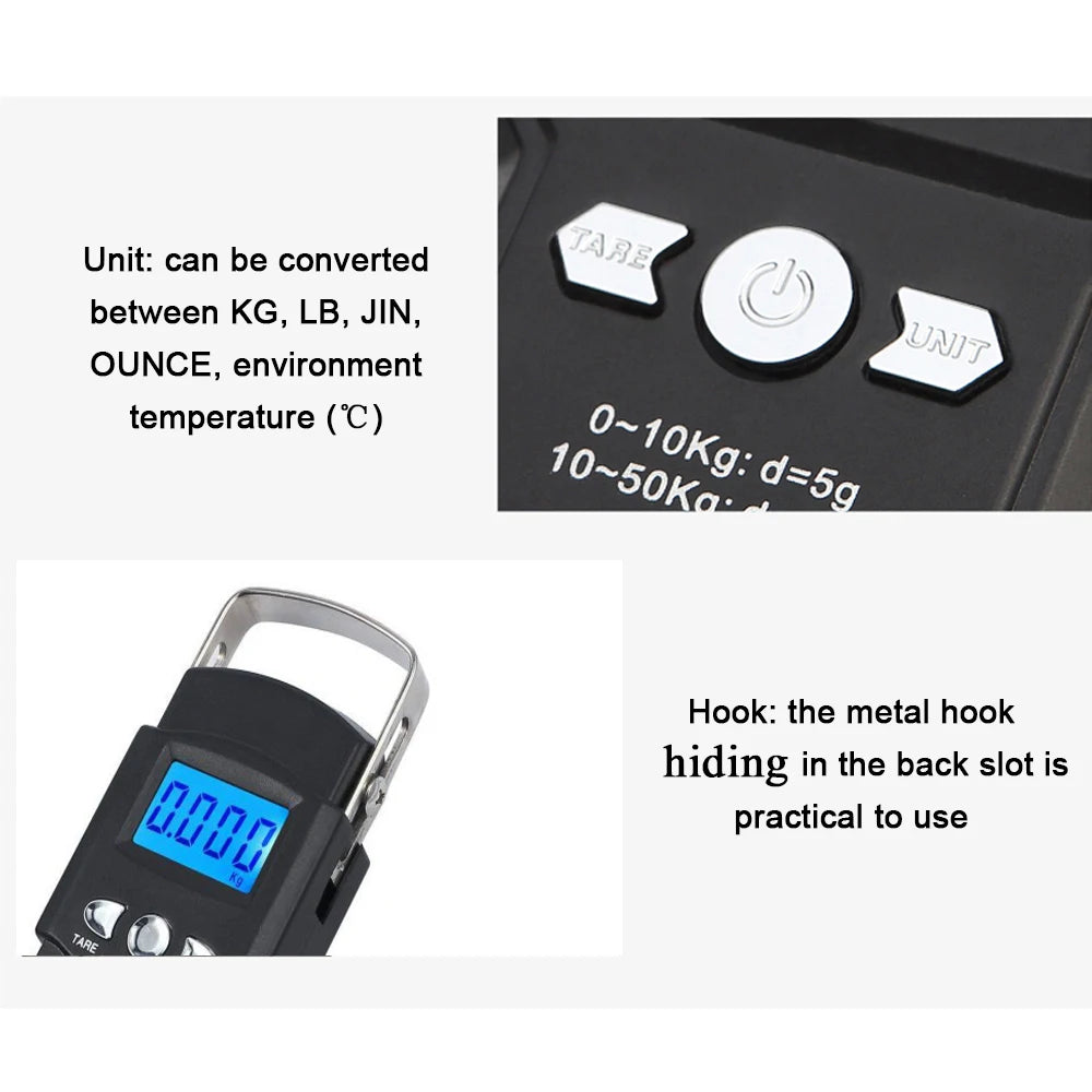50kg/10g Mini Scale Electronic For Fishing Hanging Scale VIP