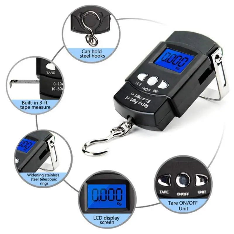 50kg/10g Mini Scale Electronic For Fishing Hanging Scale VIP