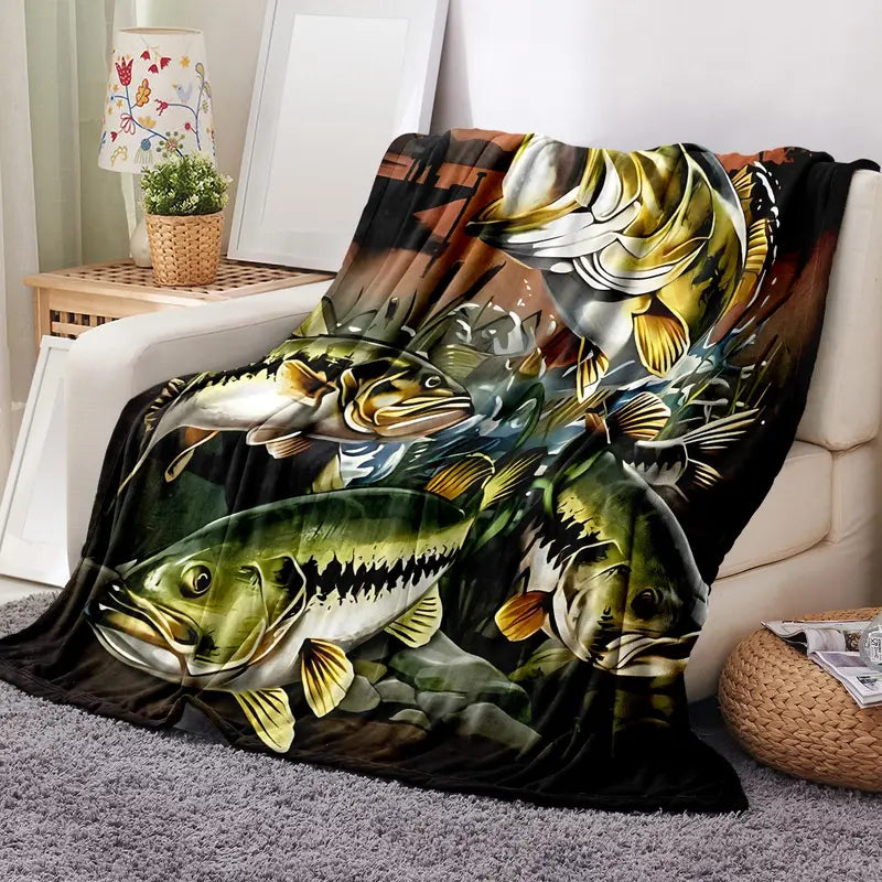 Fish Pattern Throw Blanket
